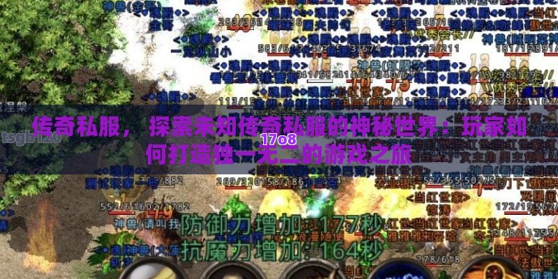 传奇私服， 探索未知传奇私服的神秘世界：玩家如何打造独一无二的游戏之旅