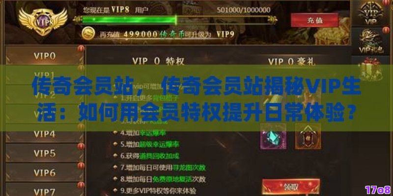 传奇会员站， 传奇会员站揭秘VIP生活：如何用会员特权提升日常体验？