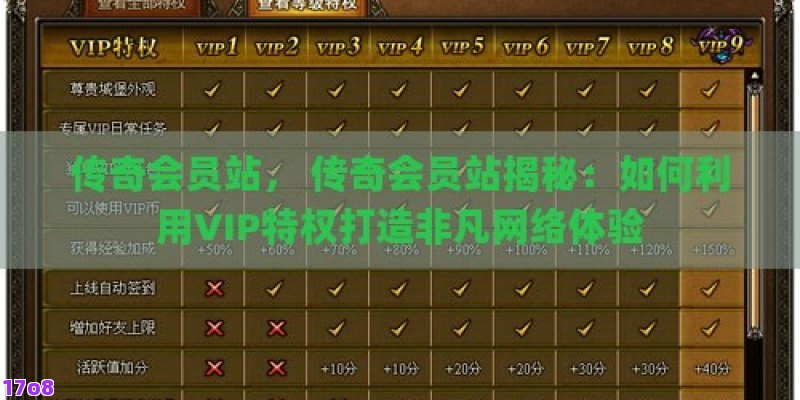 传奇会员站， 传奇会员站揭秘：如何利用VIP特权打造非凡网络体验