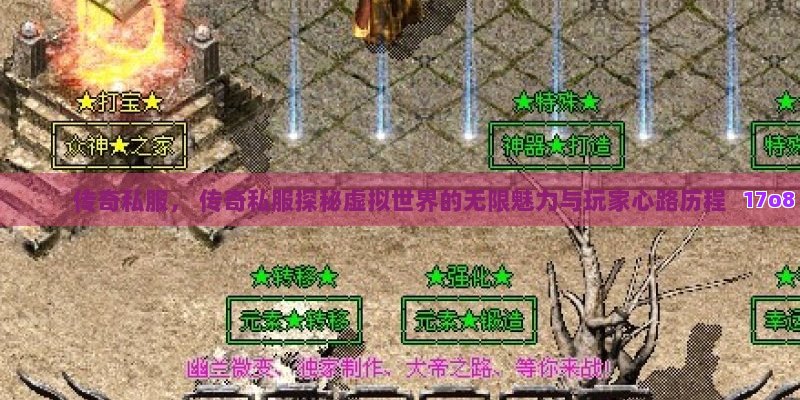 传奇私服， 传奇私服探秘虚拟世界的无限魅力与玩家心路历程