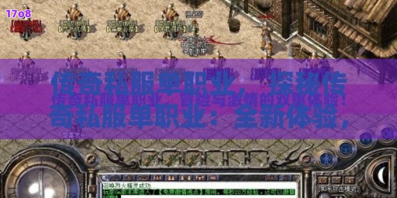 传奇私服单职业， 探秘传奇私服单职业：全新体验，独步游戏世界的冒险之旅