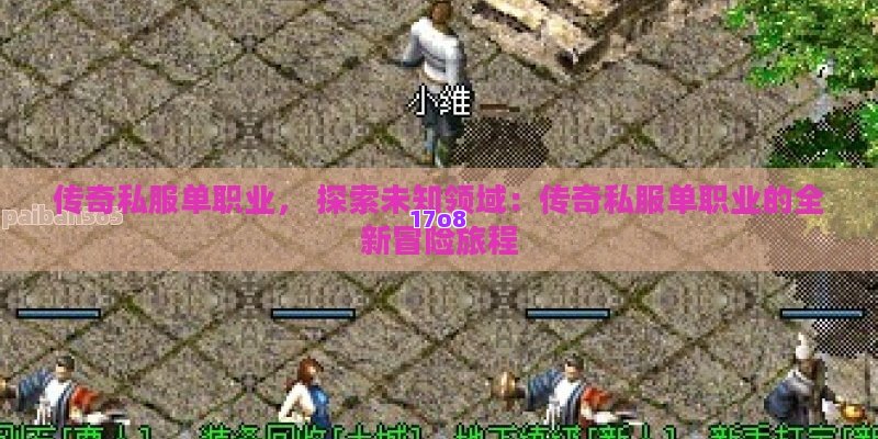 传奇私服单职业， 探索未知领域：传奇私服单职业的全新冒险旅程