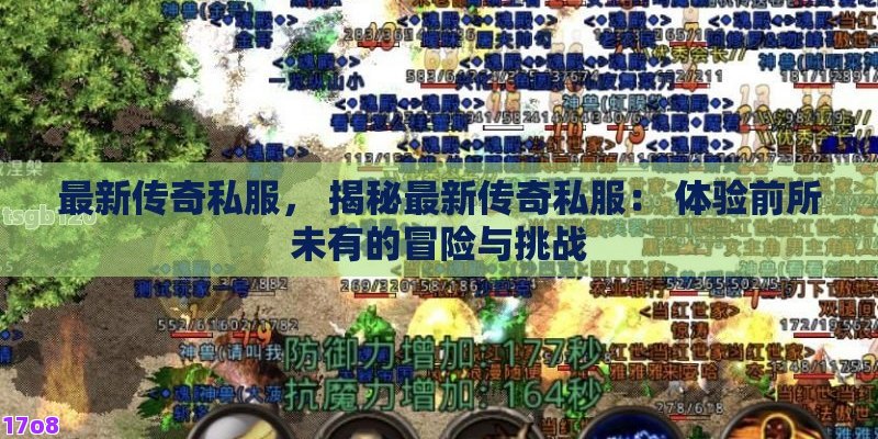 最新传奇私服， 揭秘最新传奇私服： 体验前所未有的冒险与挑战